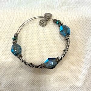 Vintage Alex & Ani blue crystal March birthstone bracelet